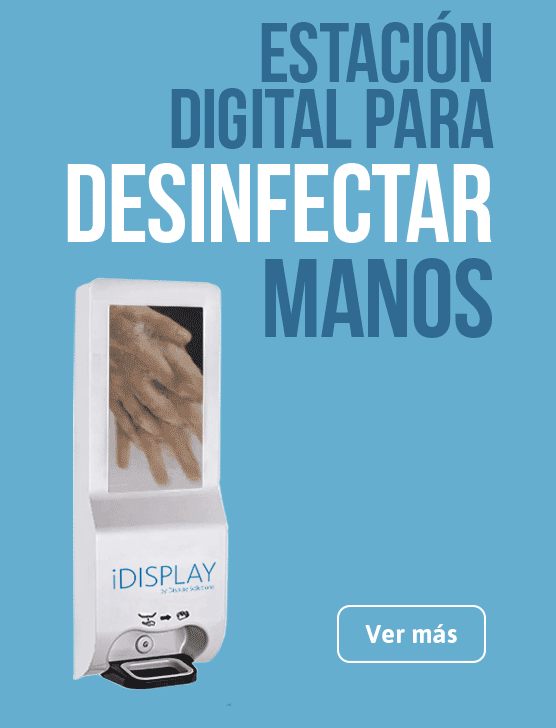 Estación digital iDISPLAY para desinfectar manos